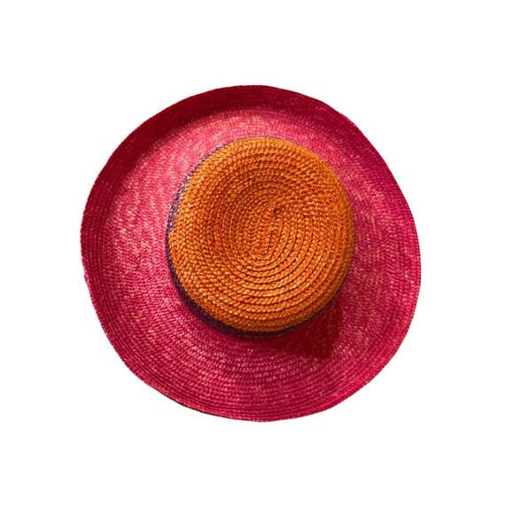 2-Two Tone Straw Beach Hat Set main image 8